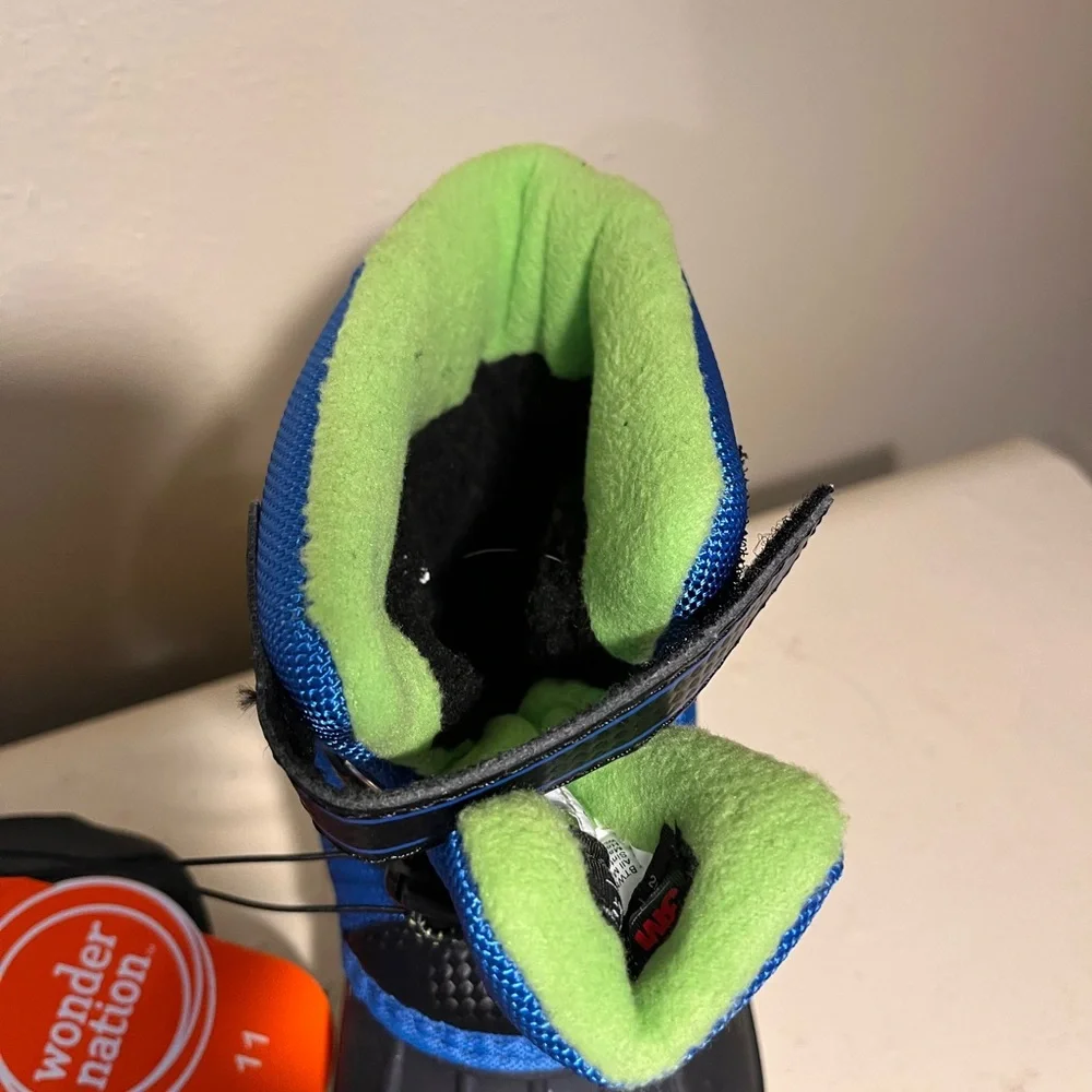 Cozy Blue and Green Kids Snow Boots